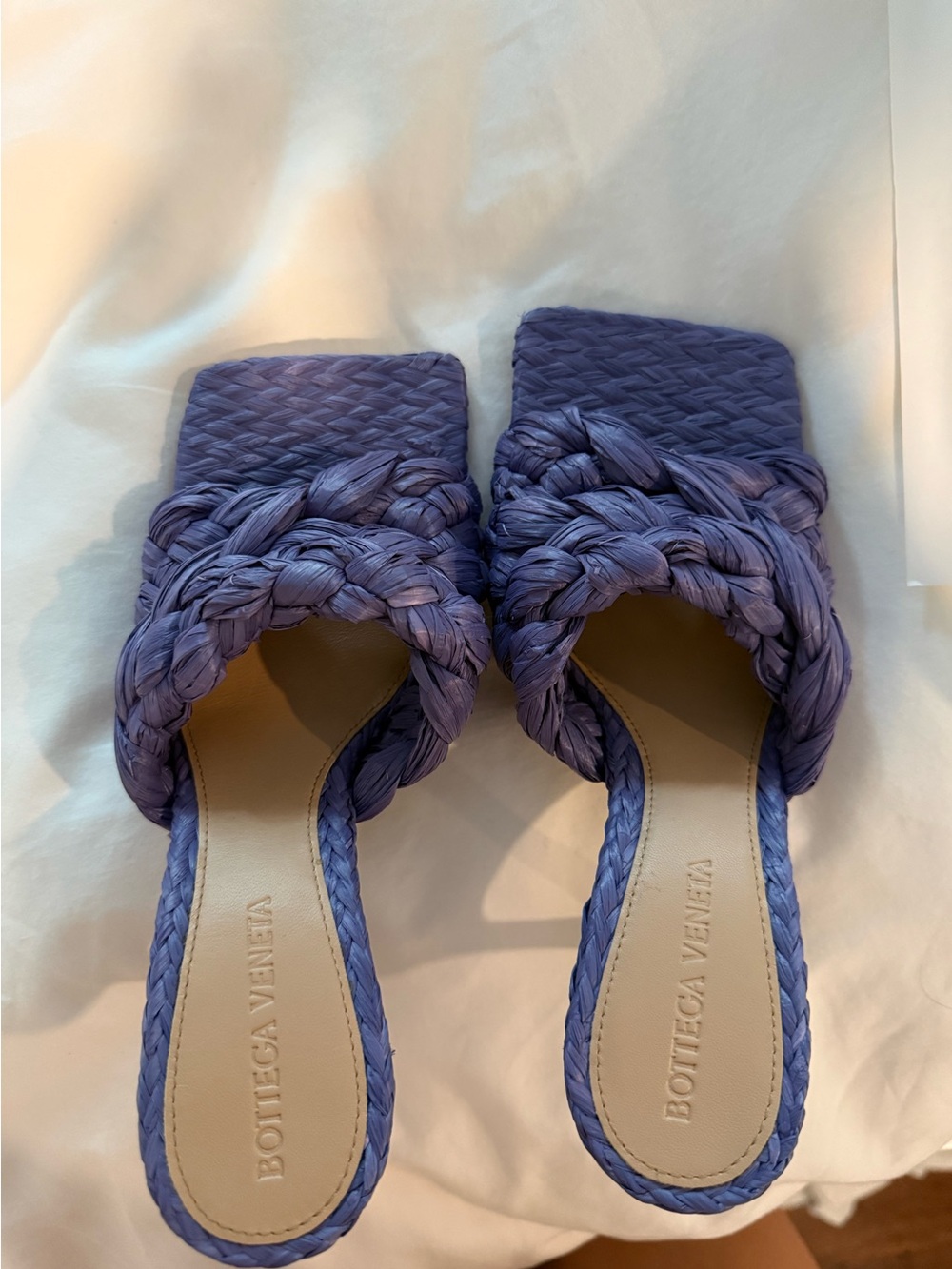 Bottega Veneta Raffia Heeled Mules